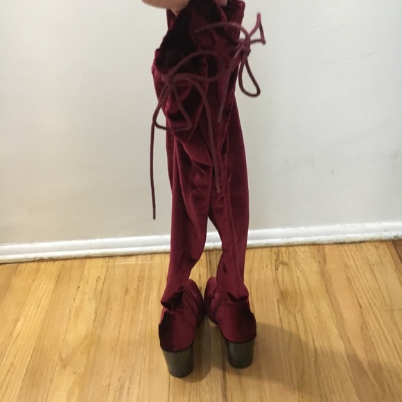 ♦️SOLD♦️PD x HB Velvet Thigh High Over Knee Boots - Picture 7 of 8